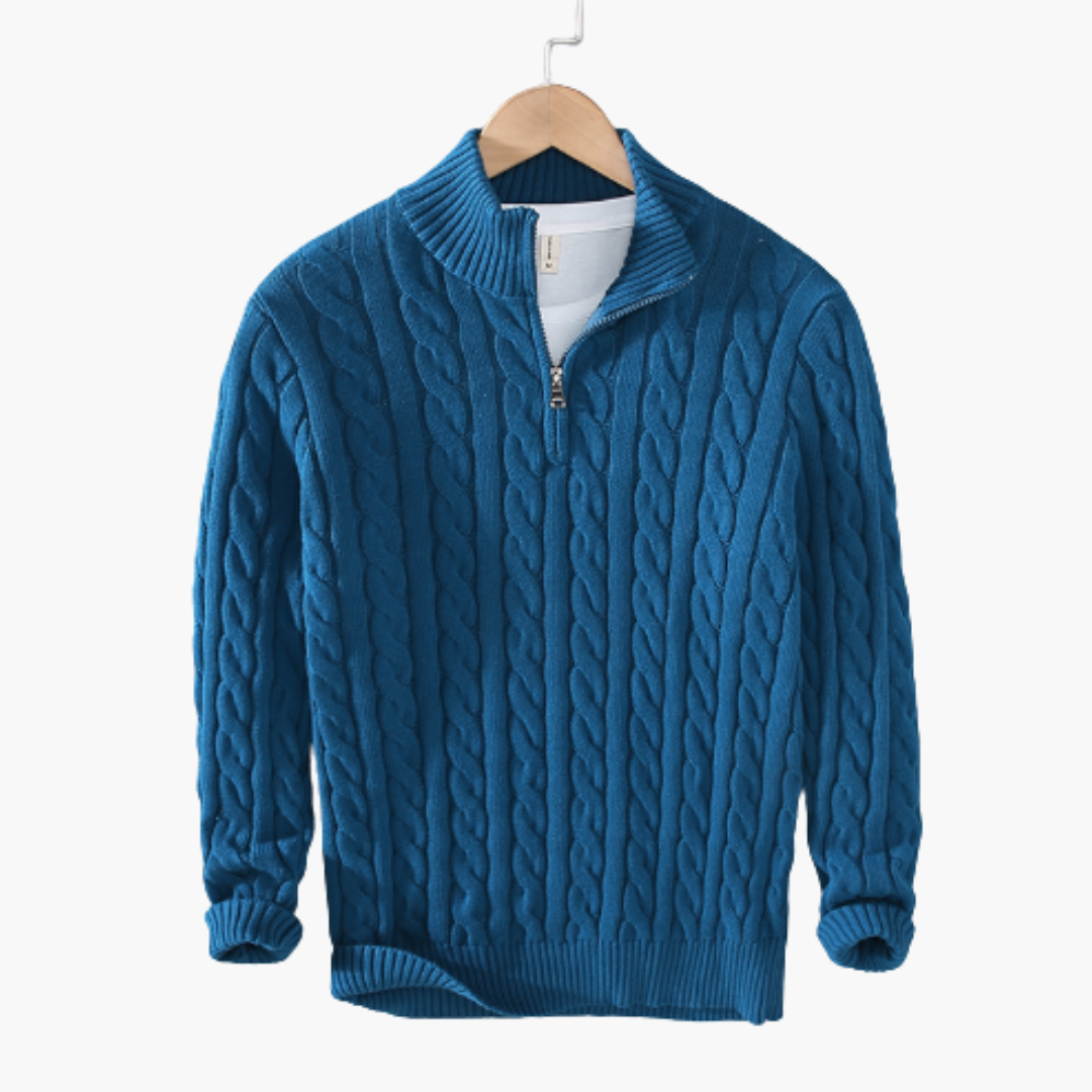 Strickpullover für Männer - Eleganter Half Zip Pullover