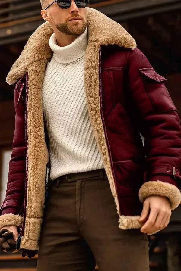Herrenjacke mit Fellkragen