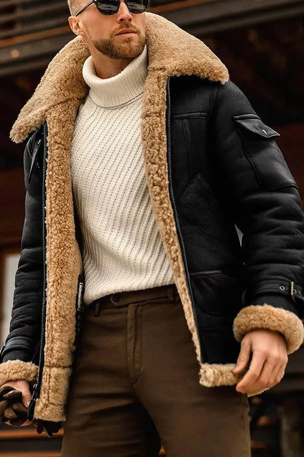 Herrenjacke mit Fellkragen